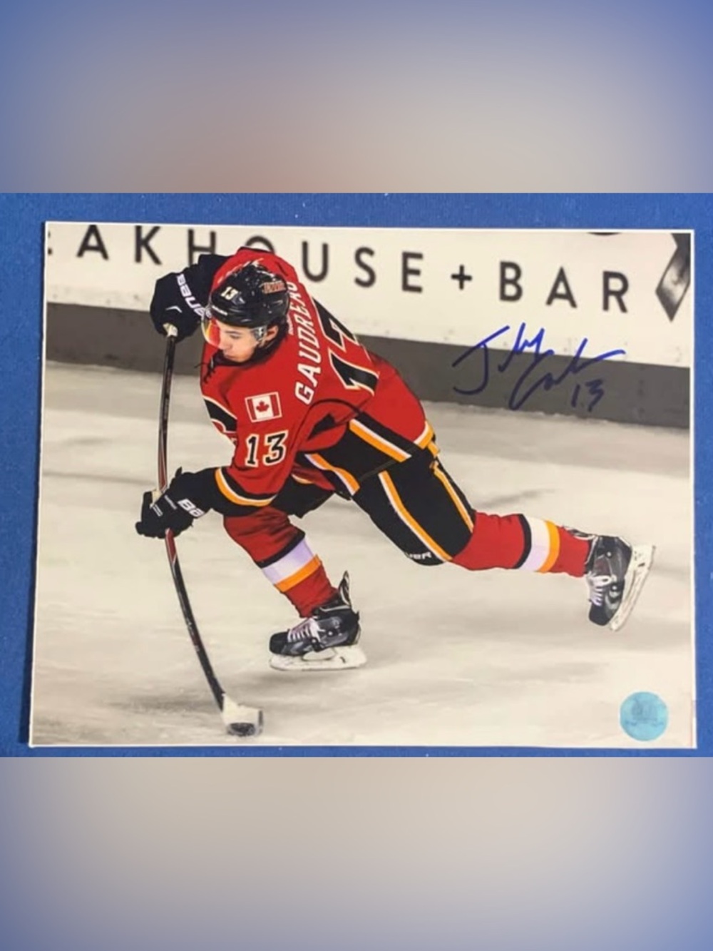 Johnny Gaudreau Signed 8x10 Photo